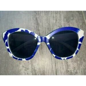 SURGE Sunglasses Beach Summer Oversized Fashion Blue White Festival Trendy NEW